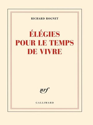 cover image of Élégies pour le temps de vivre